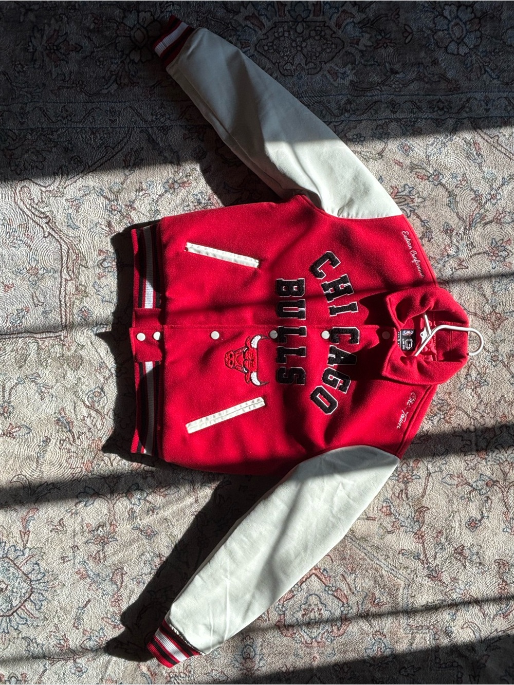 Chicago Bulls Red & White Varsity Jacket